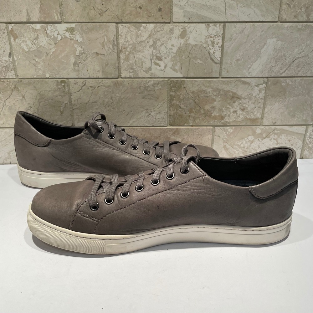 Trask Alder Mens Gray Sheepskin Leather Low Top Sneakers Size 11M Luxury Shoes - Picture 5 of 7
